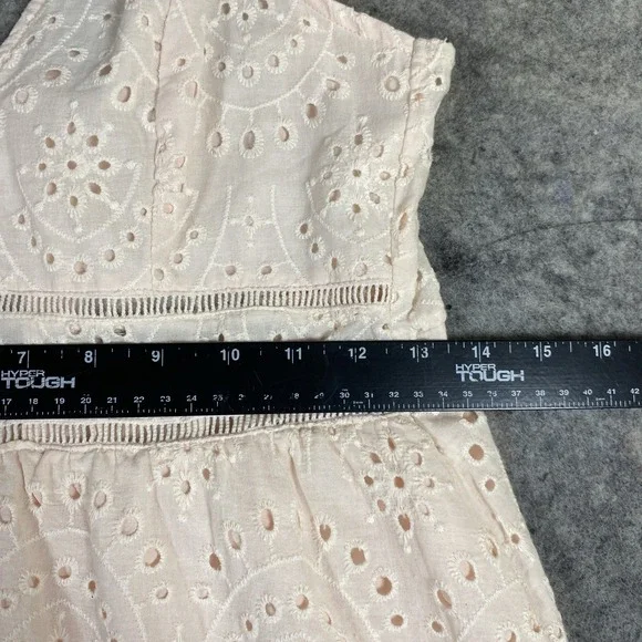 Simplee Dress Women's M Pink Lace Embroidered V Neck Pearl Buttons Baby Doll Y2K - Picture 9 of 13